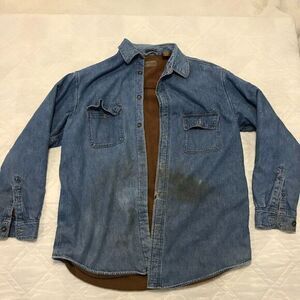 St Johns Bay Distressed insulated long sleeve denim shirt‎ Large Tall